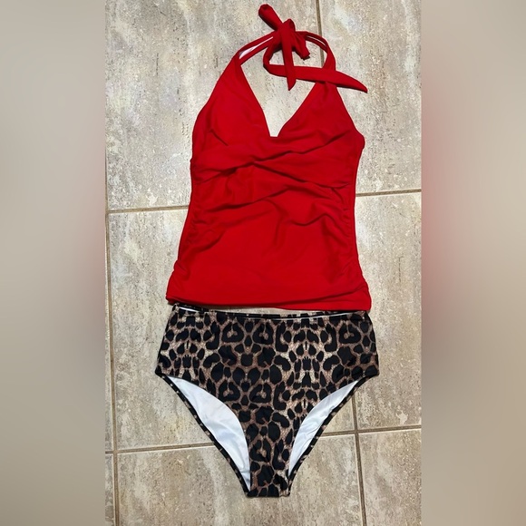 🐆❤️Sexy Halter Tankini Bathing Suit Slimming Tummy Control Swimsuit❤️‍🔥NWOT-SZ L - Picture 2 of 8
